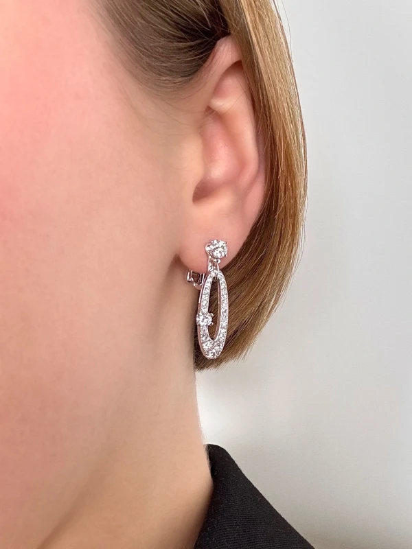 Bvlgari ELISIA ELLIPSE DIAMOND DROP EARRINGS 343968 3