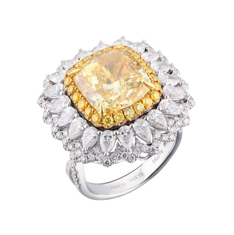 СЕРЬГИ NO NAME DIAMOND RING 9.28 CT DEEP FANCY YELLOW/SI1 9,28 190924