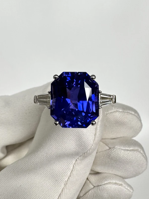 No name Sri Lanka SAPPHIRE 11.65 CT VIOLETISH - BLUE TO PURPLE RING (NOT HEATED) GRS NN11.65 2