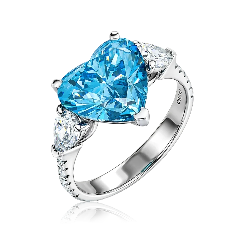 СЕРЬГИ NO NAME HEART DIAMOND 13.25 CT FANCY VIVID GREENISH BLUE/VVS2 SET (GIA) NN13.25 CT 3