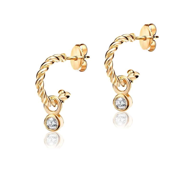 YELLOW GOLD & DIAMONDS EARRINGS