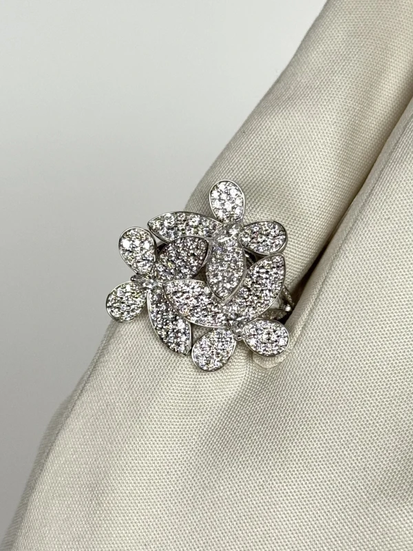 GRAFF Triple Pavé Butterfly Diamond Small Ring (SIZE 53) RGR374 5
