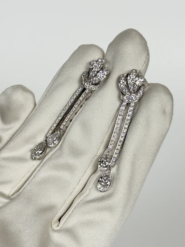 Graff Tilda’s Bow Double Pavé Diamond Drop Earrings RGE1400 5