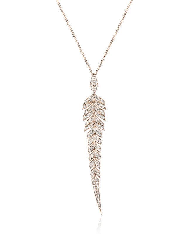 TAIL FEATHER LONG DROP PENDANT
