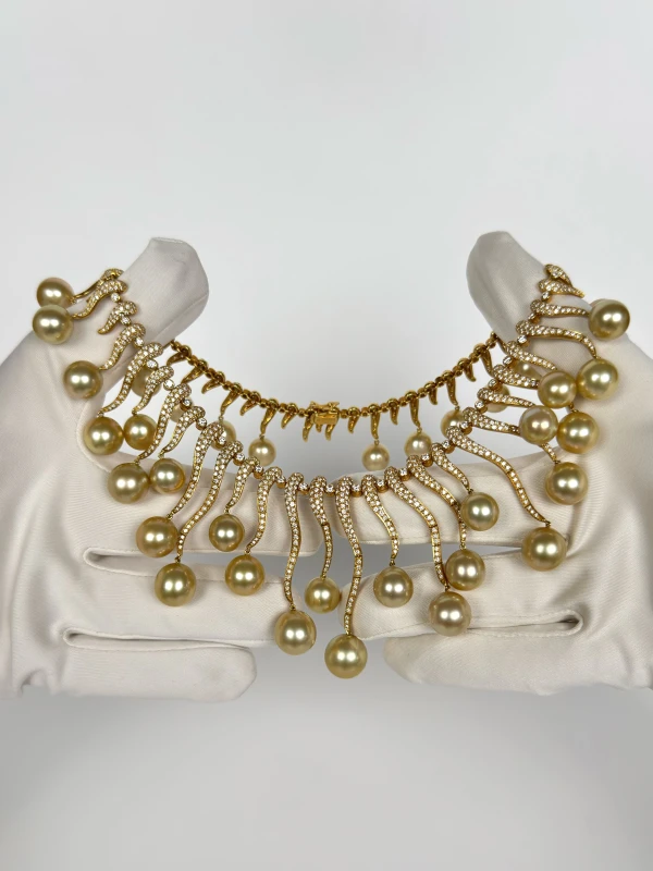 СЕРЬГИ NO NAME DIAMOND 10.52 CT and PEARL 9.75 - 12.78 NECKLACE NN0804 4