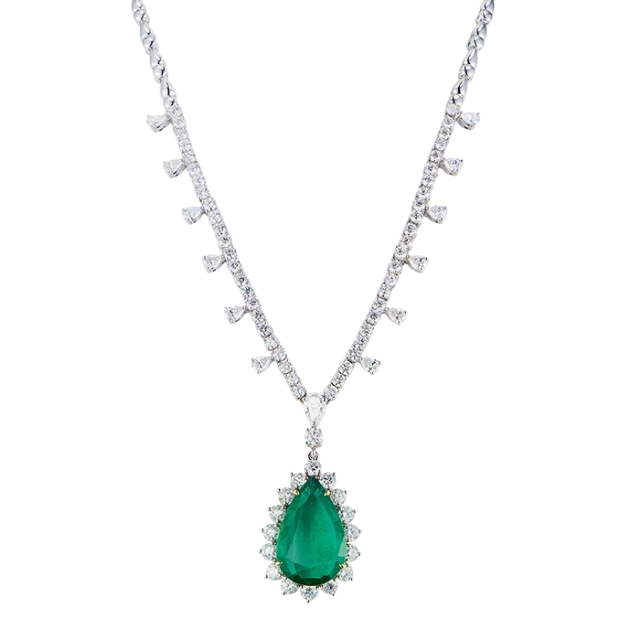 Earrings without a brand EMERALD 12.05 CT GREEN NECKLACE (GRS) Em12.05 2