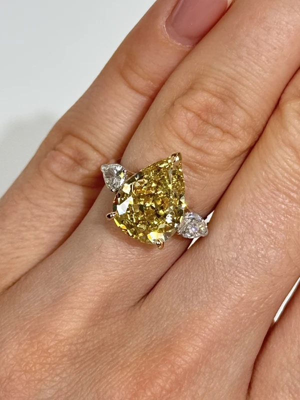 Earrings without a brand PEAR DIAMOND 7.63 CT FANCY YELLOW/VVS1 (GIA) nn7763ct FY/VVS1 4