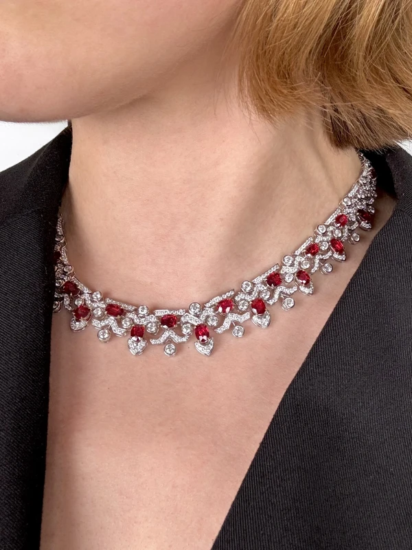 СЕРЬГИ NO NAME OVAL RUBY 20.68 CT "PIGEON BLOOD" NECKLACE RUBY 20.68CT 3