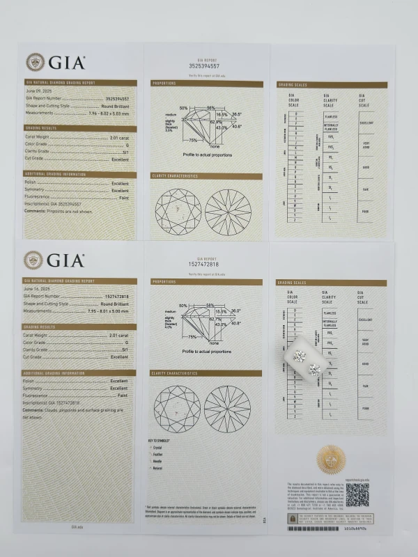 No name ROUND DIAMOND 2.01-2.01 CT G/SI1 EARRINGS (GIA) EXEXEX 2.01-2.01 G/SI1 4
