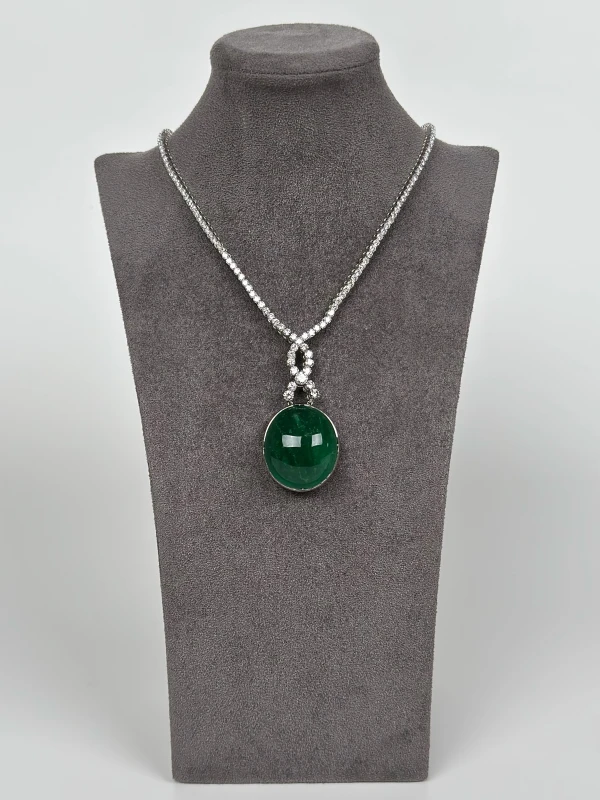 СЕРЬГИ NO NAME COLOMBIA EMERALD 125.85 CT GREEN NECKLACE NN125.85 3