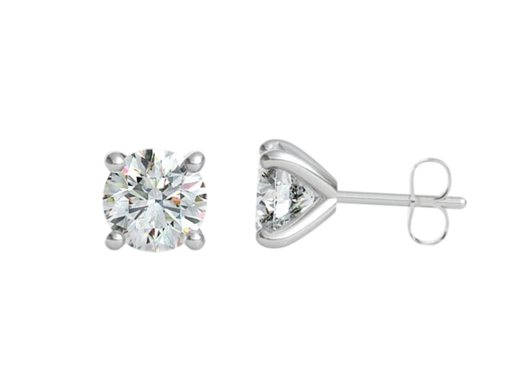ROUND DIAMOND 1.00 - 1.00 CT G/SI EARRINGS