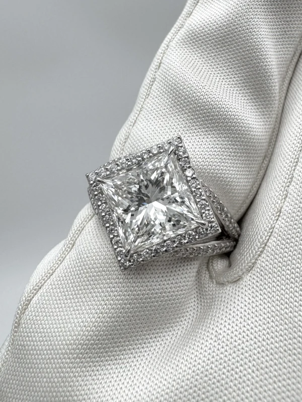 Earrings without a brand PRINCESS DIAMOND 3.03 CT G/SI1 RING (GIA) nn3.03G/SI 4
