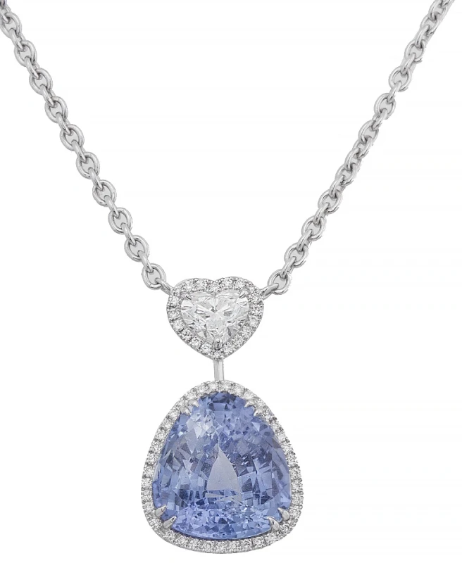 SAPPHIRE PENDANT 11.50ct. WHITE GOLD