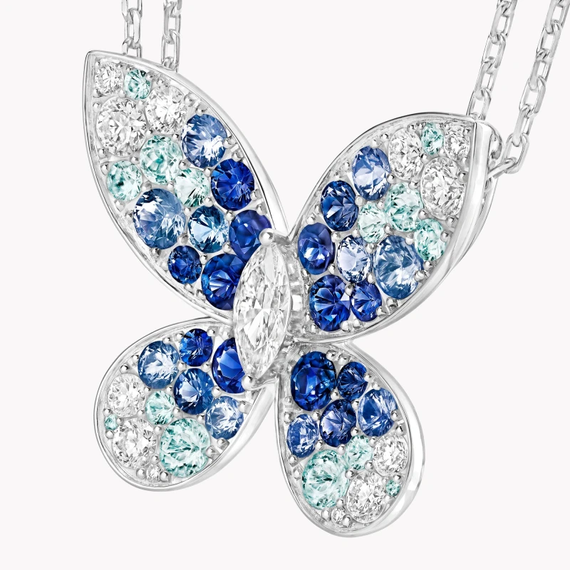Graff Butterfly Sapphire, Tourmaline and Diamond Pendant RGP870 3