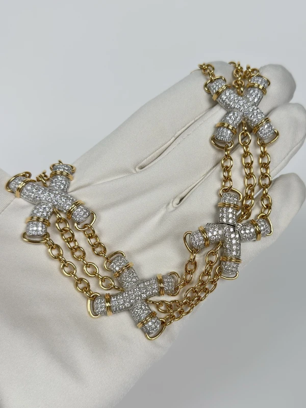 Tiffany & Co X Link Necklace in Yellow Gold and Platinum 60107672 7