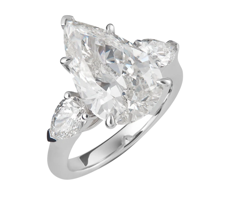 PEAR DIAMOND 5.04 CT J/SI1 RING (GIA)