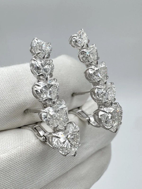 Earrings without a brand HEART DIAMOND 8.26 CT EARRINGS (GIA) NN8.26CT 4