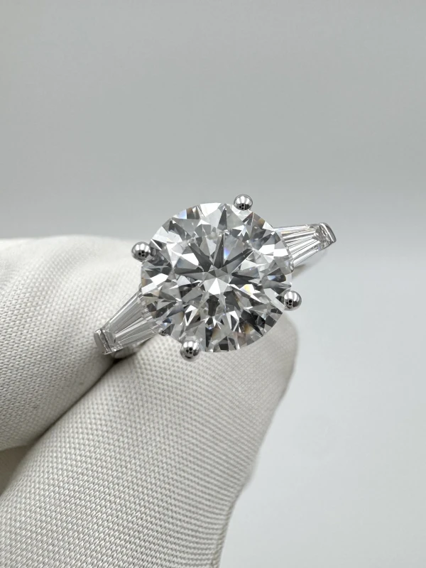 Earrings without a brand ROUND DIAMOND 3.00 CT E/VVS1 RING (SIZE 51) GIA EXEXEX nn3.00ct e/vvs1 3