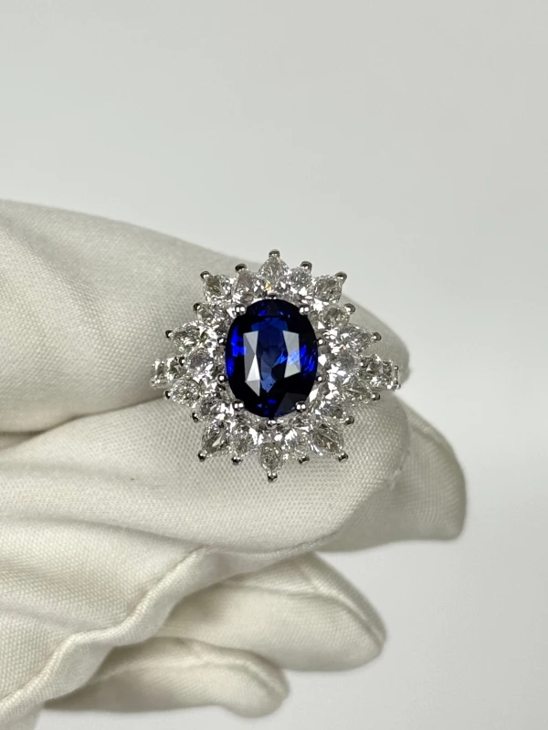 VERDI JEWELLERY КОЛЬЦО С САПФИРОМ 4.02 CT И БРИЛЛИАНТАМИ 4.13 СТ A39L 2