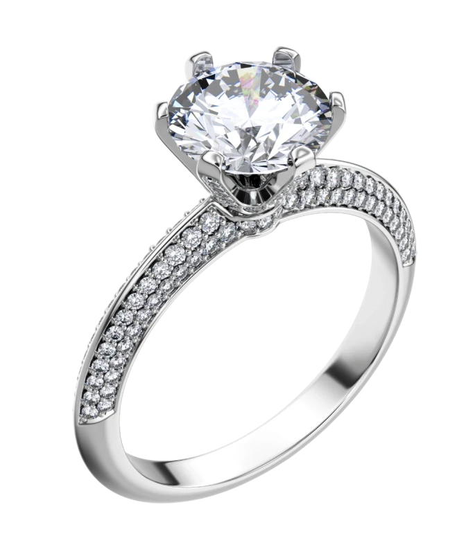 СЕРЬГИ NO NAME ROUND DIAMOND RING 3.58 CT H/SI2 (HRD) NNR3.58CTH/SI2 1