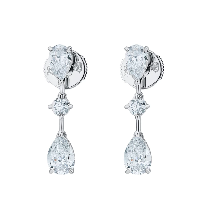 Earrings without a brand С БРИЛЛИАНТАМИ 3.16CT (GIA) G-H/IF-VS 3.16ct (GIA) G-H/IF-VS