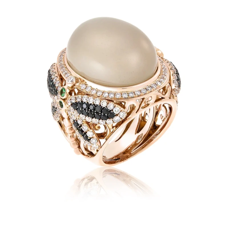 Chaumet PINK QUARTZ AND DIAMONDS RING (SIZE 52) 19368 1