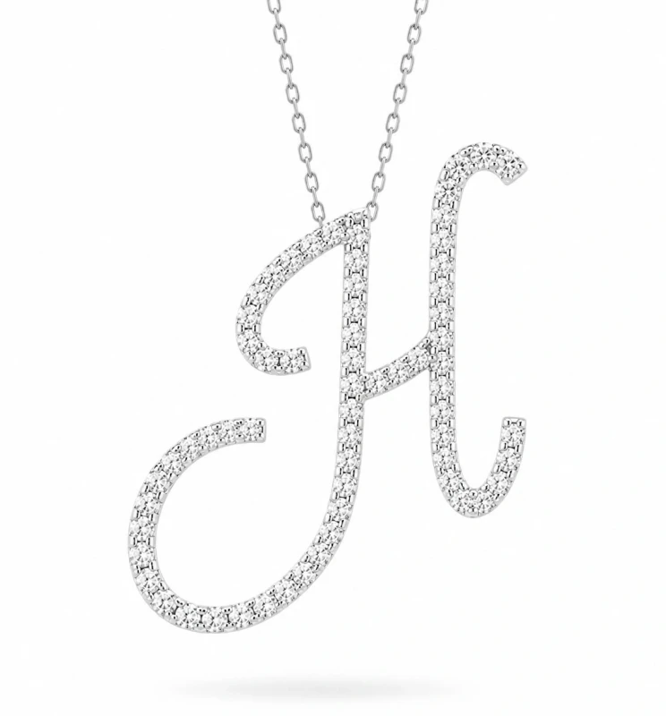 THE PENDANT LETTER "H" 0.69CT G-H/VS