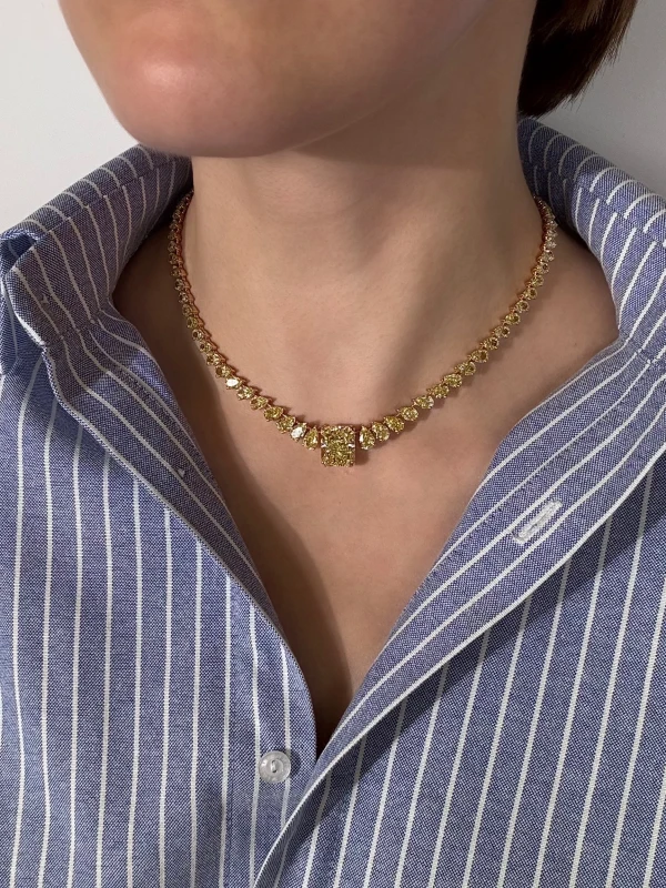 Crivelli FANCY LIGHT YELLOW DIAMOND 10.44 CT NECKLACE 171-3216 2