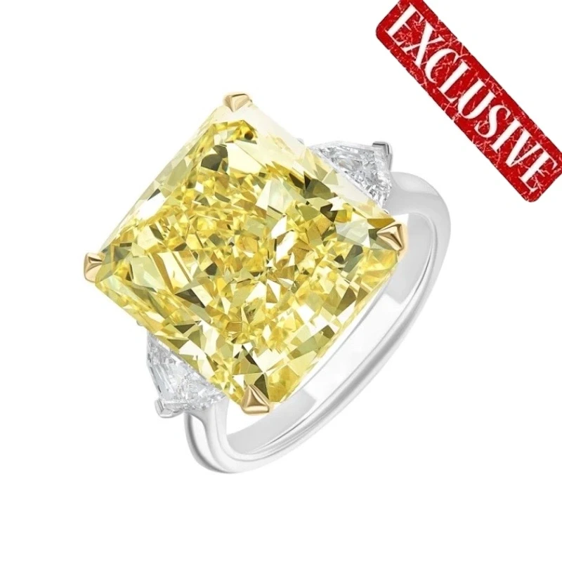 CUSHION DIAMOND 15.12 CT FANCY INTENSE YELLOW/VVS2 RING (GIA)
