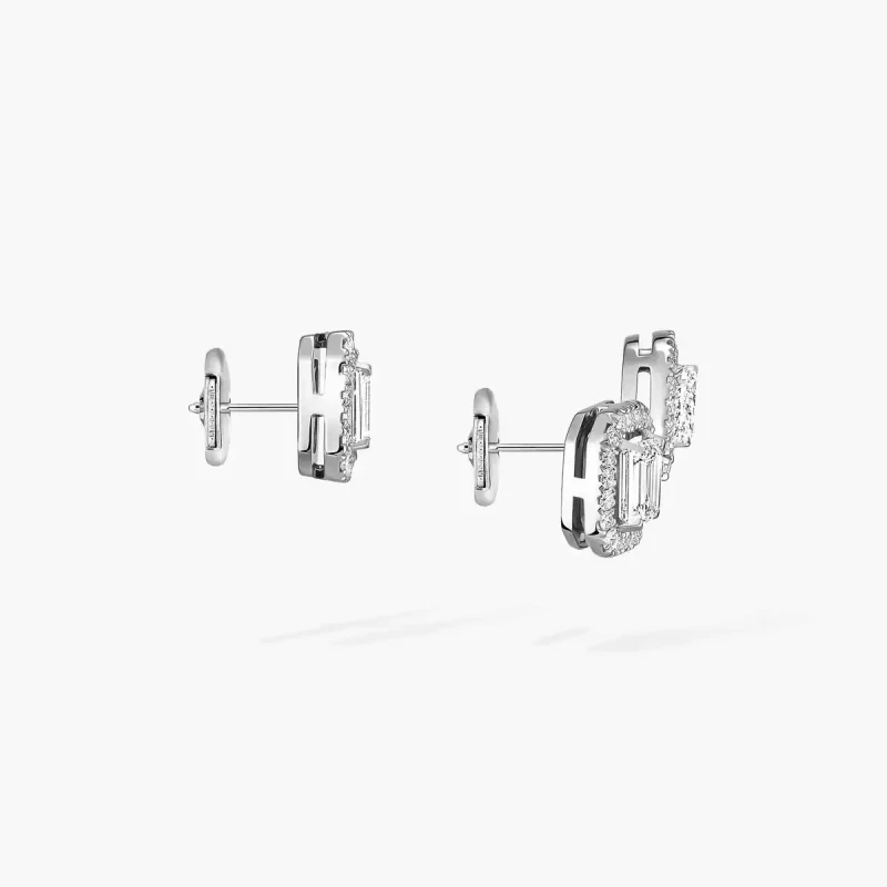 Messika My Twin Trio Asymmetrical Earrings, Small Model 07004-WG 5