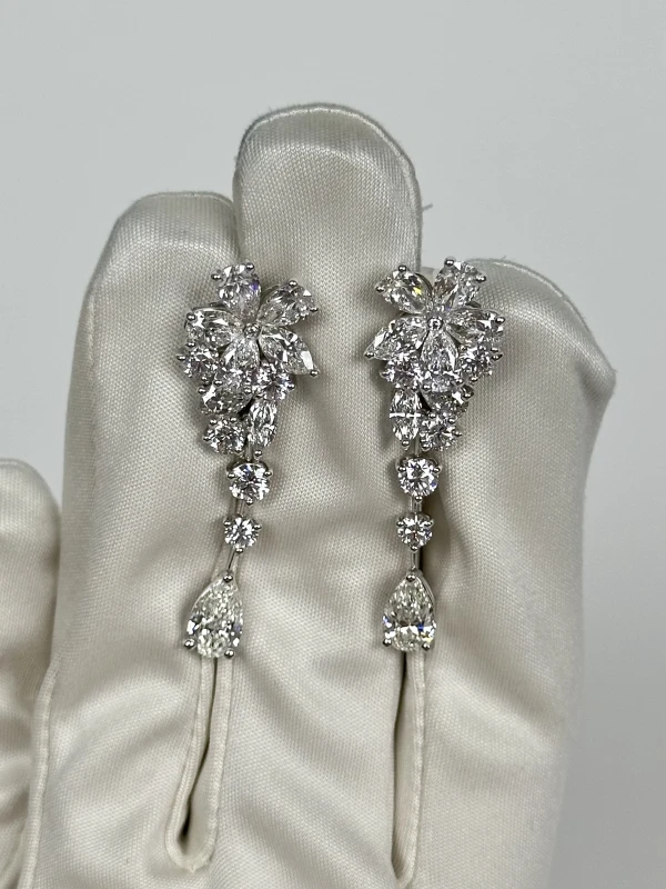 Graff Carissa Single Flower Earrings 10.02 CT RGE1094 2