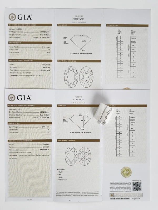 Earrings without a brand OVAL DIAMOND 2.50 - 2.51 CT D/VS1 EARRINGS (GIA) 2.50-2.51 6
