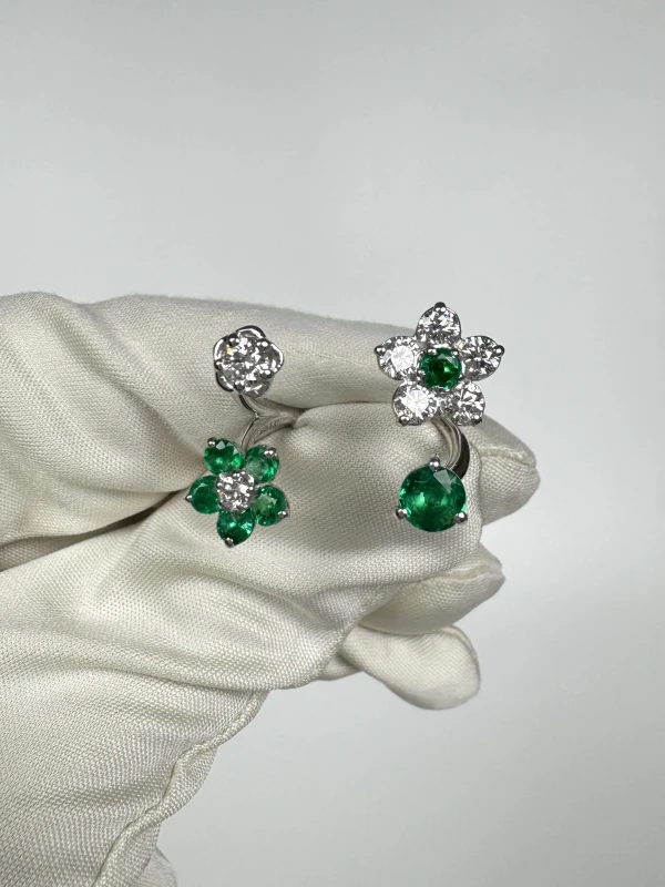 No name EMERALD 1.10 CT & DIAMOND 0.87 CT RING (SIZE 55) NN2104 2