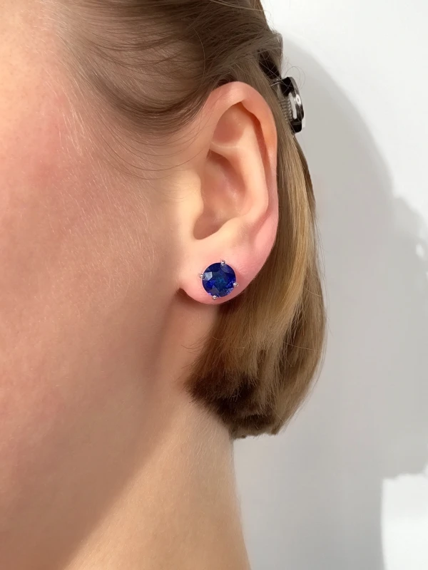 DeRosa SAPPHIRE 3.39 - 2.96 CT ROYAL BLUE EARRINGS (GRS) E395635 2