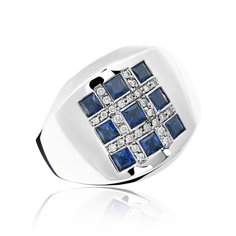 SAPPHIRE&DIAMOND RING (SIZE 54)