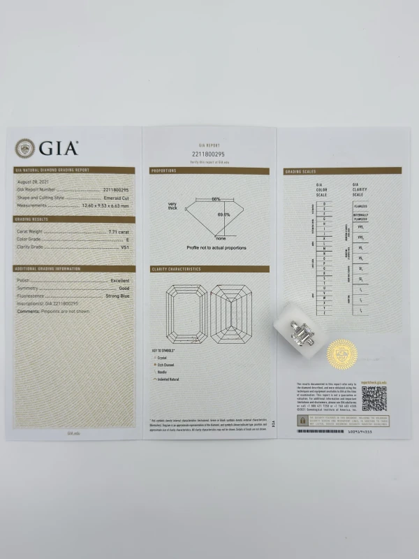 GRAFF EMERALD CUT  DIAMOND 7.71 CT G/VVS1 RING (GIA) GR15126 5