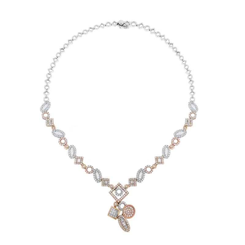 Earrings without a brand DIAMOND NECKLACE, WHITE AND YELLOW GOLD weddy 1