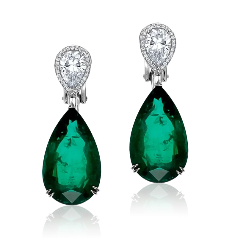 Chopard EMERALD 14.37-14.20 CT & DIAMOND 1.03-1.03 CT EARRINGS 840388-1001