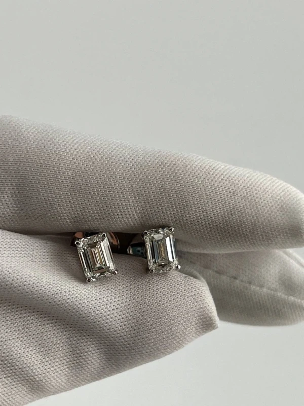No name EMERALD CUT DIAMOND EARRINGS 1.00 CT G/VS2 1.00 CT G/VS2 2
