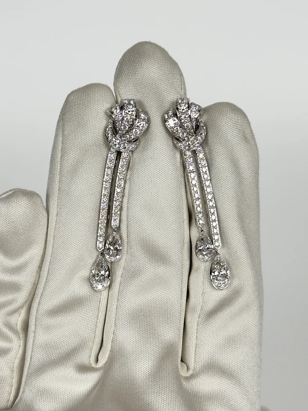 Graff Tilda’s Bow Double Pavé Diamond Drop Earrings RGE1400 4