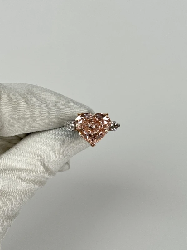 Earrings without a brand DIAMOND 10.36 CT FANCY ORANGY PINK (TREATED) RING (GIA) NN10.36CT FOP/VS2 2