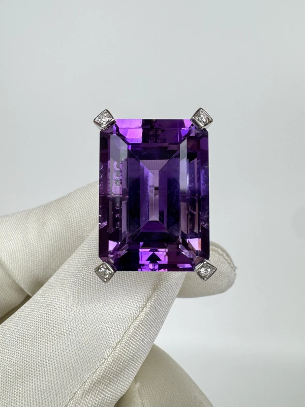 RalfDiamonds AMETHYST 29.87 CT & DIAMOND 1.07 CT RING RD29.87CT11 2