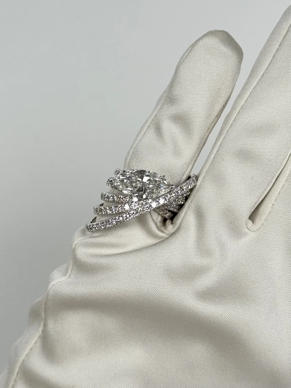 СЕРЬГИ NO NAME MARQUISE DIAMOND 4.19 CT H/I1 RING NN4.19CT 4