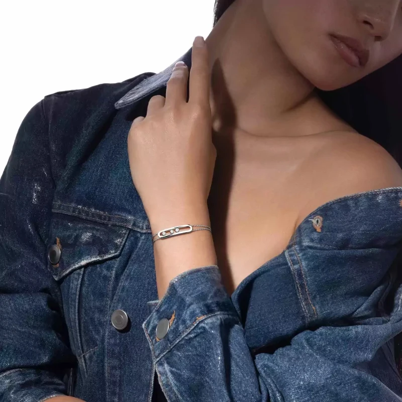 MESSIKA BRACELET DIAMANT OR BLANC MOVE CLASSIQUE 03996-WG 2