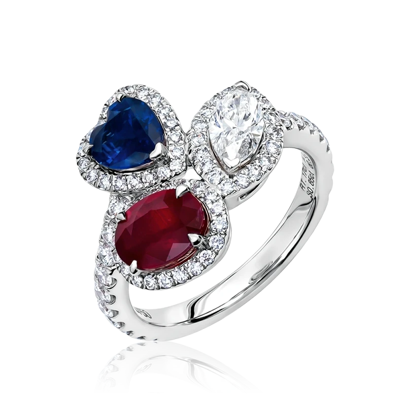 MULTI GEMSTONES RING (SIZE 55)