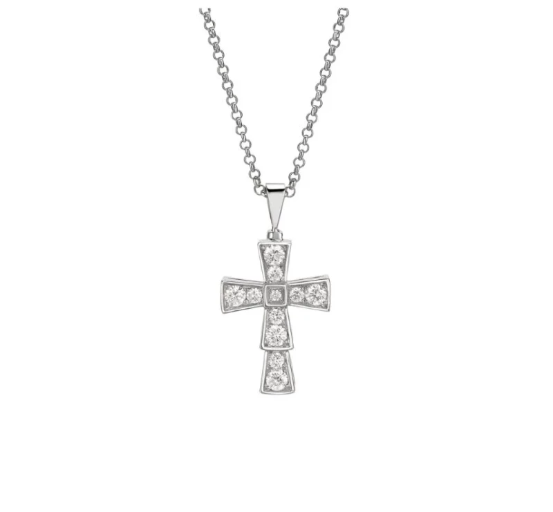 Bvlgari WHITE GOLD DIAMOND CROSS PENDANT 354038