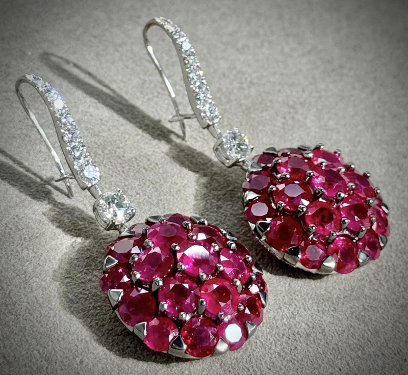 GRAFF BOMBE RUBY & DIAMOND EARRINGS BOMBE RUBY DIAMOND GRAFF 4