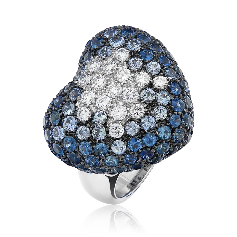 OMBRE HEART SAPPHIRE RING (SIZE 54)