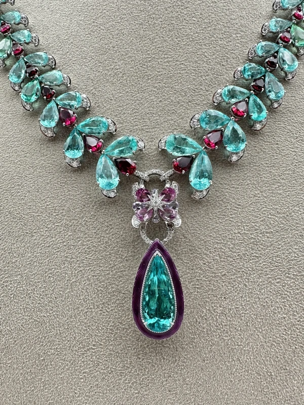 Gucci High Jewelry, Paraiba Tourmalines & Diamond Necklace 25F87 4