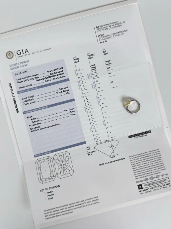 No name RADIANT DIAMOND 3.01 CT W to X/VS1 (GIA) NN3.01WtoX 6